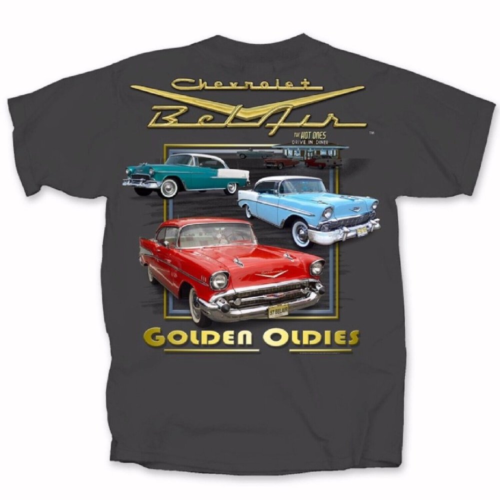 Chevy Chevrolet Belair Golden Oldies Short Sleeve T-Shirt - NEW Fast Ship